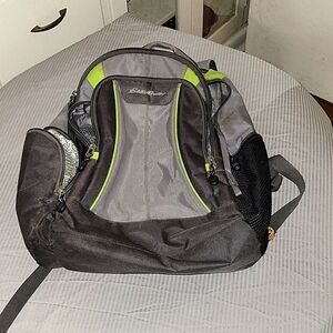 Eddie‎ Bauer Backpack Insulated Pocket Hiking Travel School Gray